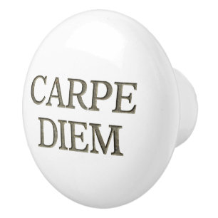 Carpe Diem white ceramic knobb Knopp