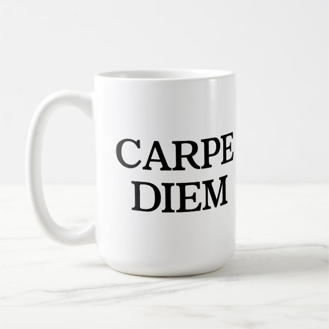 Carpe Diem white mugg (Vänster)
