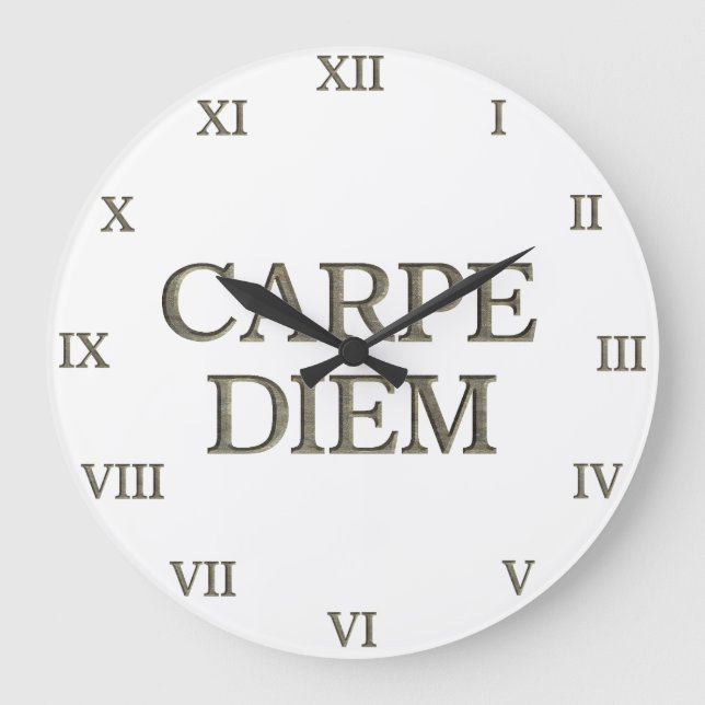 Carpe Diem white wall klocka roman-nummer (Framsida)