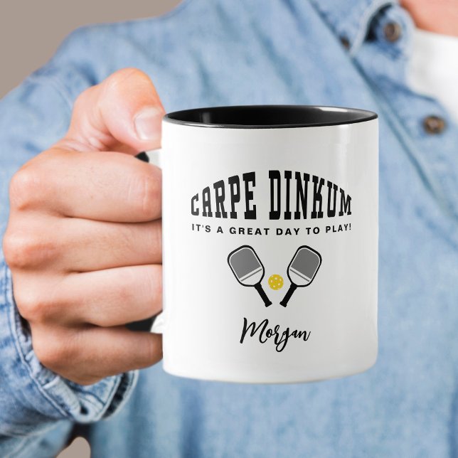 Carpe Dinkum Pickleball Anpassad Namn Citat Cool R Mugg (Carpe Dinkum Pickleball Custom Name Quote Cool Fun Mug)
