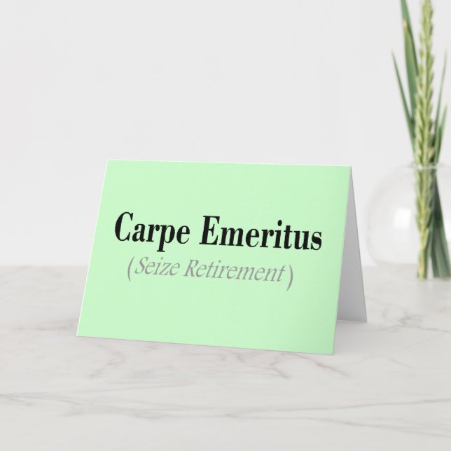 Carpe Emeritus (gripa pensionen), gåvor Kort (Framsida)