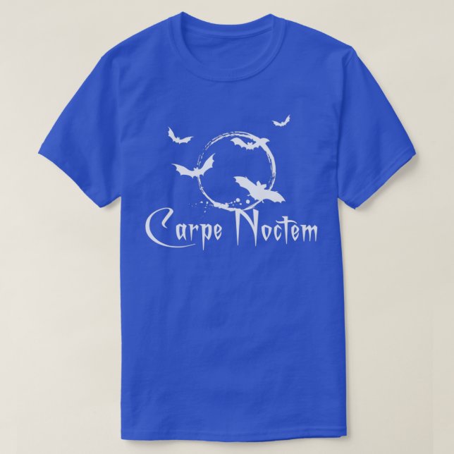 Carpe noctem seize the night white text t shirt (Design framsida)