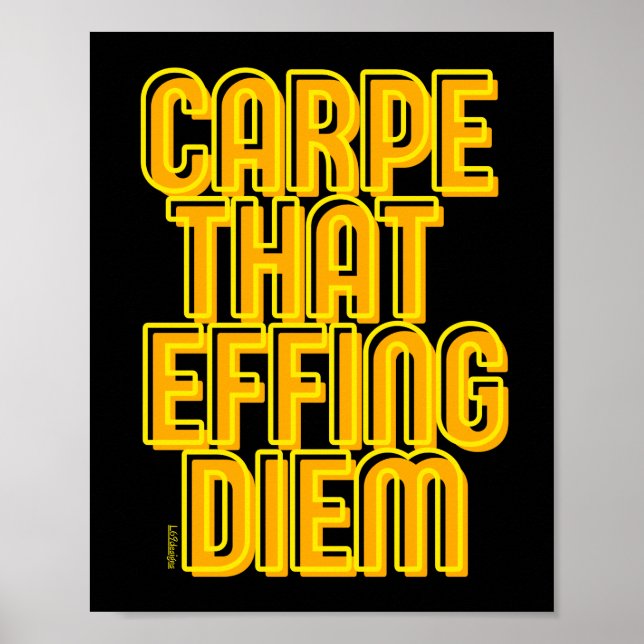CARPE SOM EFFF DIEM Latin-citat Poster (Framsidan)