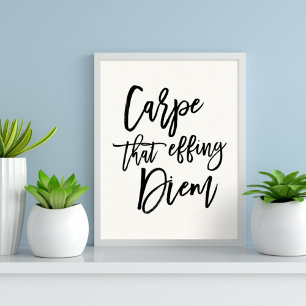 Carpe som ger ut Diem Hand lät citat Poster
