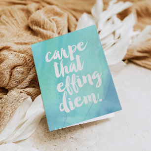 Carpe som ger vattenfärgen Diem Aqua vattenfärg Kort