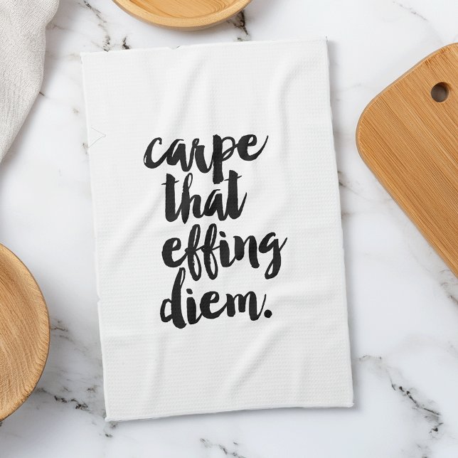 Carpe som släpper ut Diem Quote Kitchen Towel Kökshandduk (Skapare uppladdad)