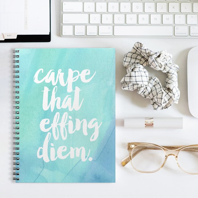Carpe that Effing Diem | Aqua Anteckningsbok Med Spiral (Skapare uppladdad)