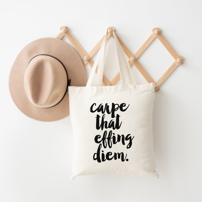 Carpe that Effing Diem Tote Bag Tygkasse (Skapare uppladdad)