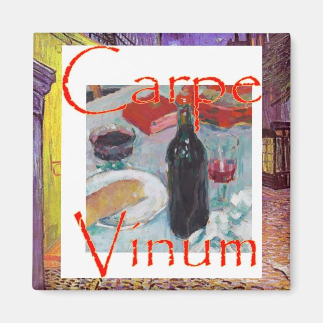 Carpe Vinum Vino Vin Vin Rött Vitt Magnet (Framsidan)