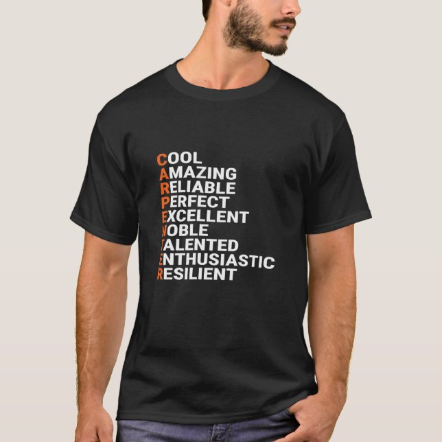 Carpenter Acronym Coola Carpentry Premium T-Shirt (Framsida)