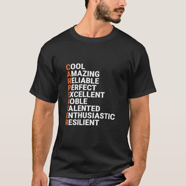 Carpenter Acronym Coola Carpentry T-Shirt (Framsida)