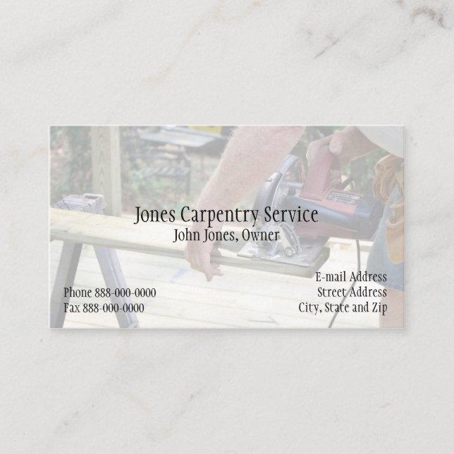 Carpenter Affärskort Visitkort (Framsida)