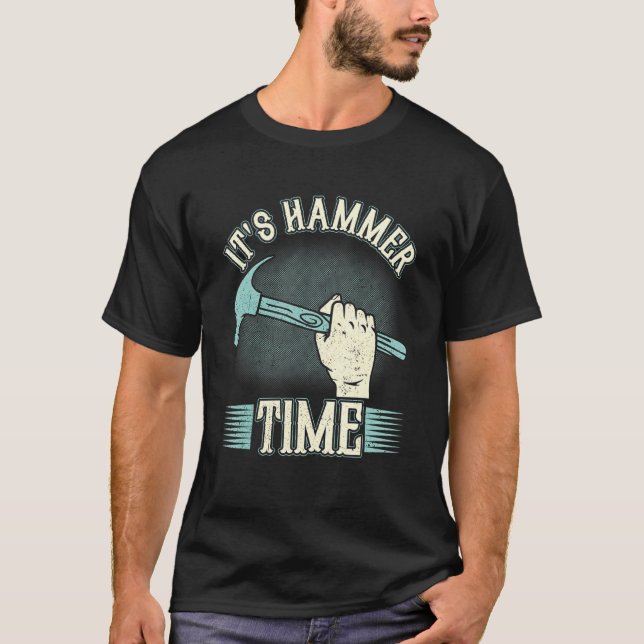 Carpenter Det är Hammer Time Woodman Professionell T Shirt (Framsida)