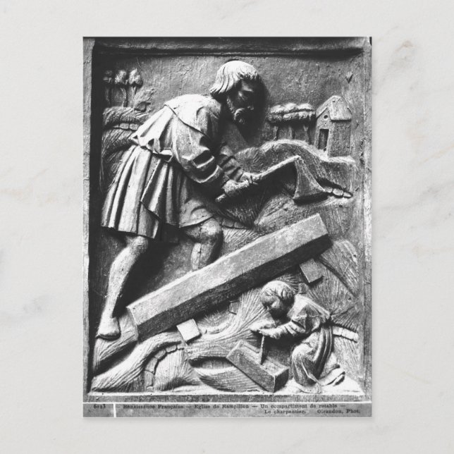 Carpenter, detaljer från ett altarstycke vykort (Framsida)