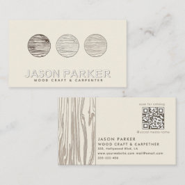 Carpenter för professionell av ved Qr-kod Visitkort