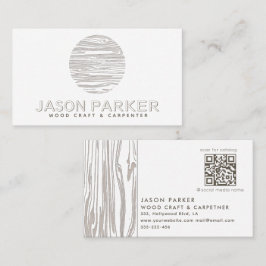 Carpenter för professionell av ved Qr-kod Visitkort