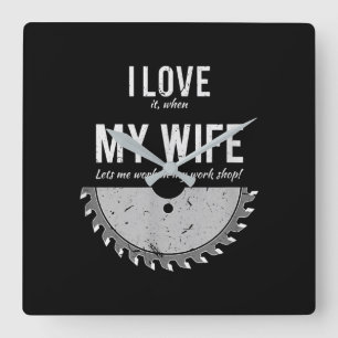 Carpenter Funny Wood Working Gift jul Fyrkantig Klocka