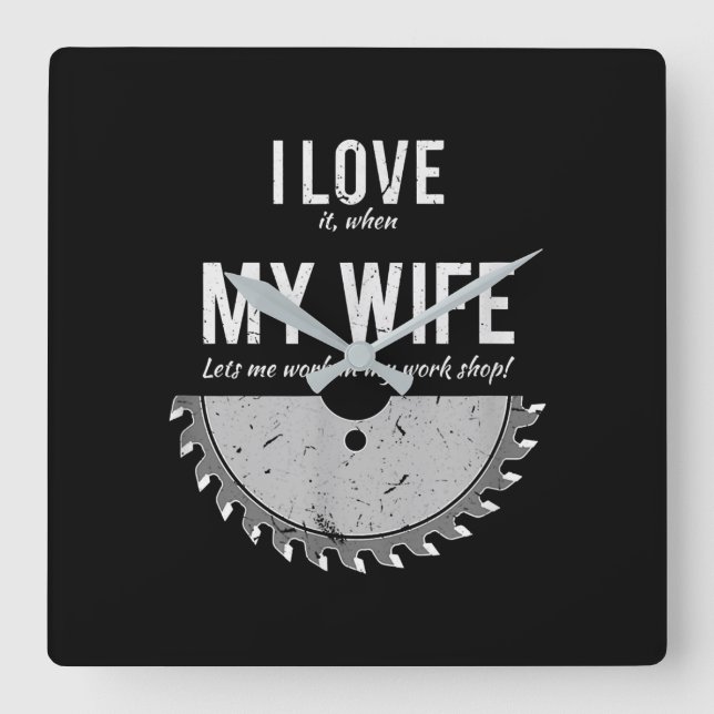 Carpenter Funny Wood Working Gift jul Fyrkantig Klocka (Framsida)