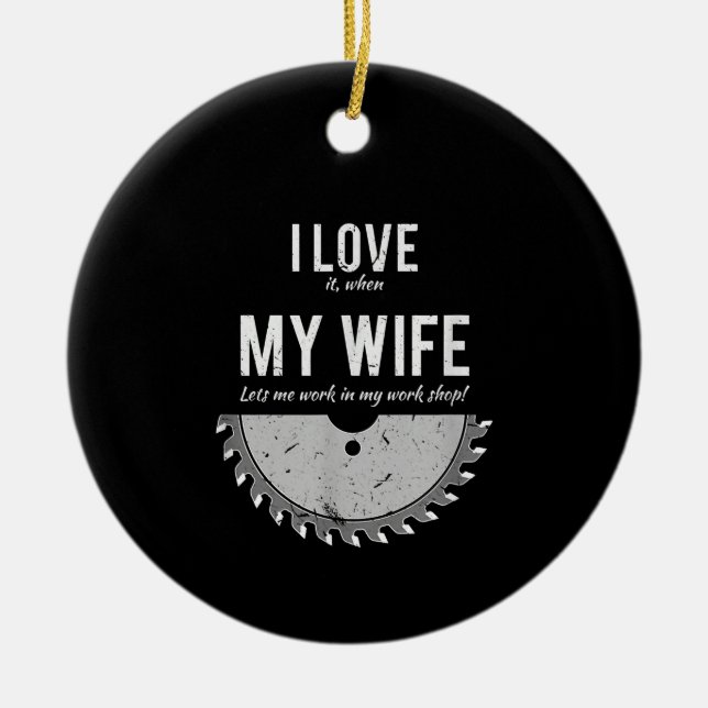 Carpenter Funny Wood Working Gift jul Julgransprydnad Keramik (Framsidan)