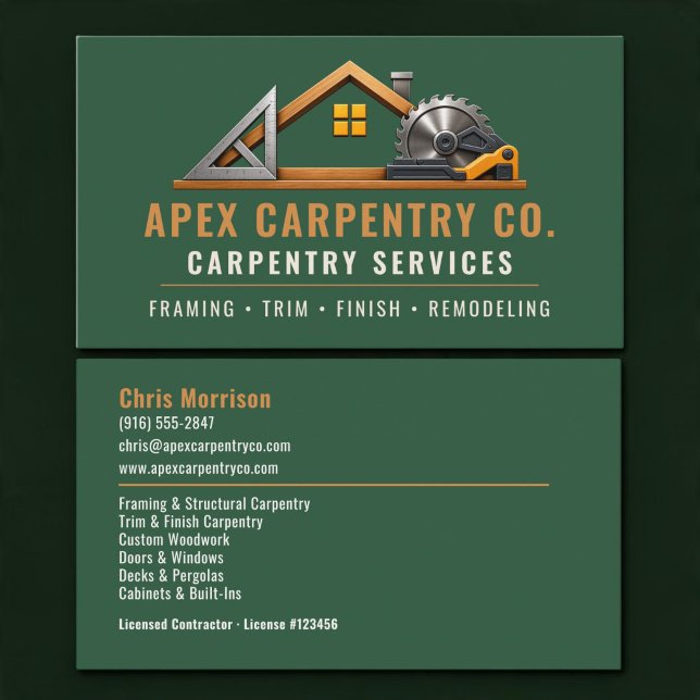Carpenter Green professionella tjänster Visitkort (Skapare uppladdad)