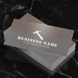 Carpenter Hammer Logotyp Professionell Copper Meta Visitkort