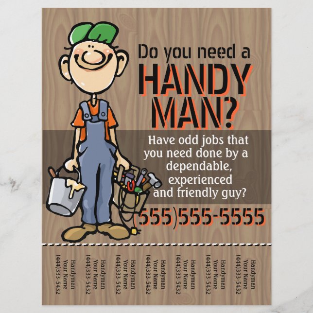 Carpenter Handyman Plumber Painter Earn Money Reklamblad (Framsidan)