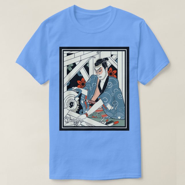 Carpenter Japanska Samurai Warrior Armor Sword Fig T Shirt (Design framsida)