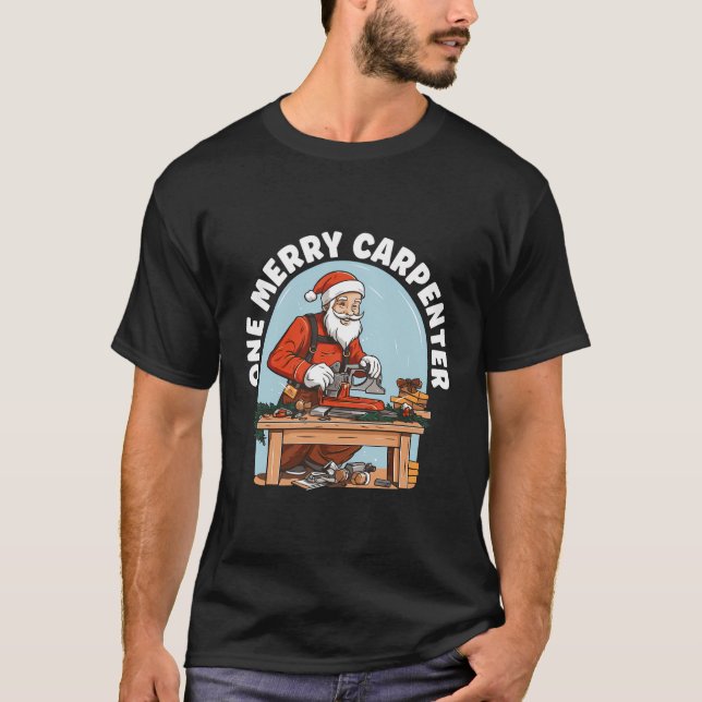 Carpenter jul God jul Glad helg Wood T Shirt (Framsida)