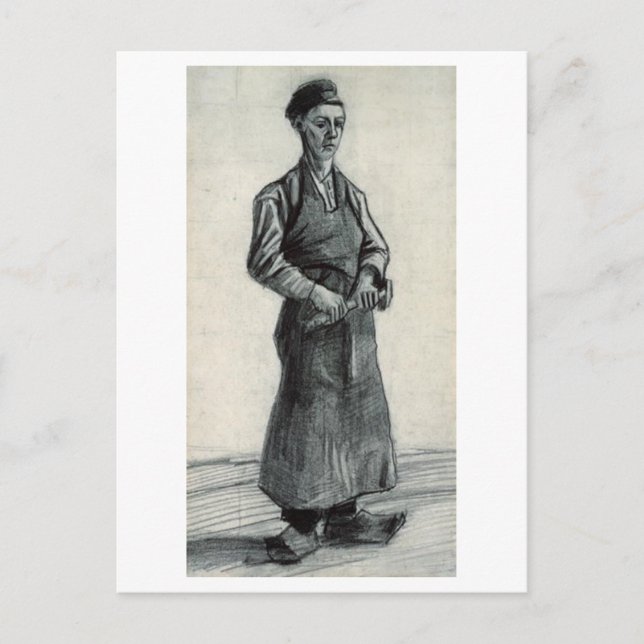 Carpenter med Apron, Vincent van Gogh Vykort (Framsida)