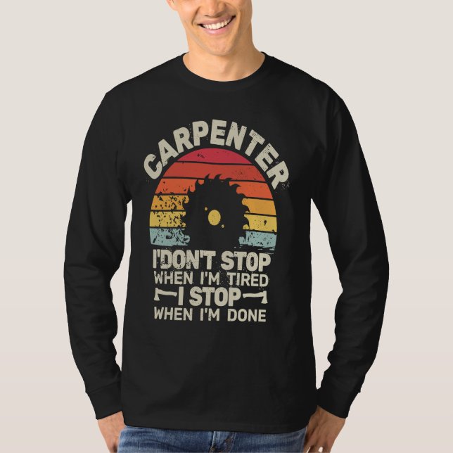 Carpenter retro for men retro carpenters woodworke t shirt (Framsida)