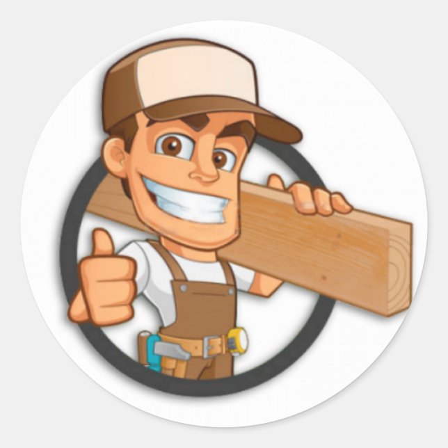 Carpenter Runt Klistermärke (Framsida)