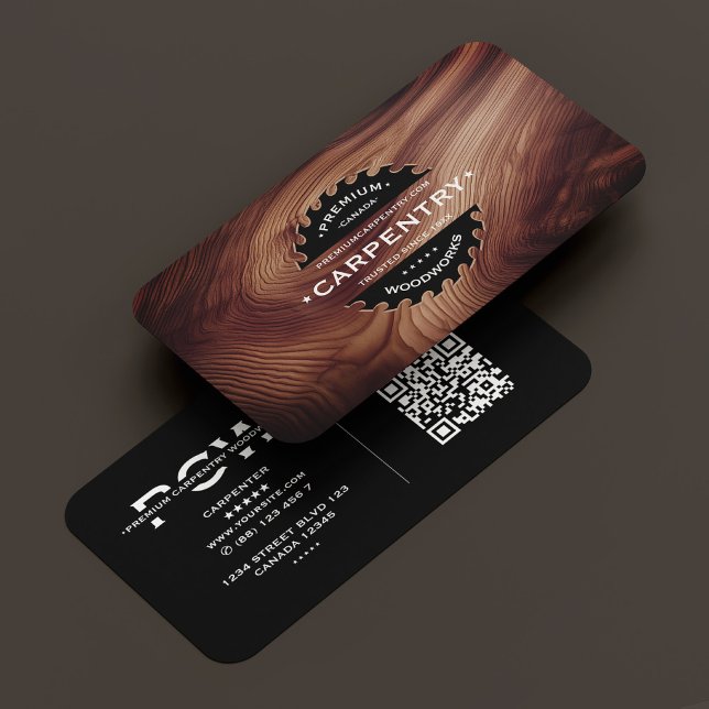 Carpenter Saw Woodwork Construction Wood Modern Visitkort (Carpenter Saw Woodwork Construction Wood Modern Business Card
)