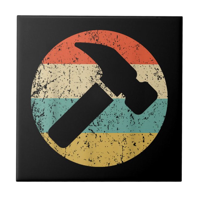 Carpenter Vintage Retro Hammer Kakelplatta (Framsidan)