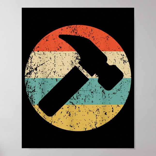 Carpenter Vintage Retro Hammer Poster (Framsidan)