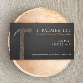 Carpenter Wood Hammer Logotyp Carpentry Visitkort