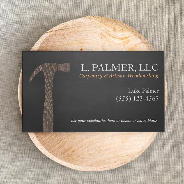 Carpenter Wood Hammer Logotyp Carpentry Visitkort (Skapare uppladdad)