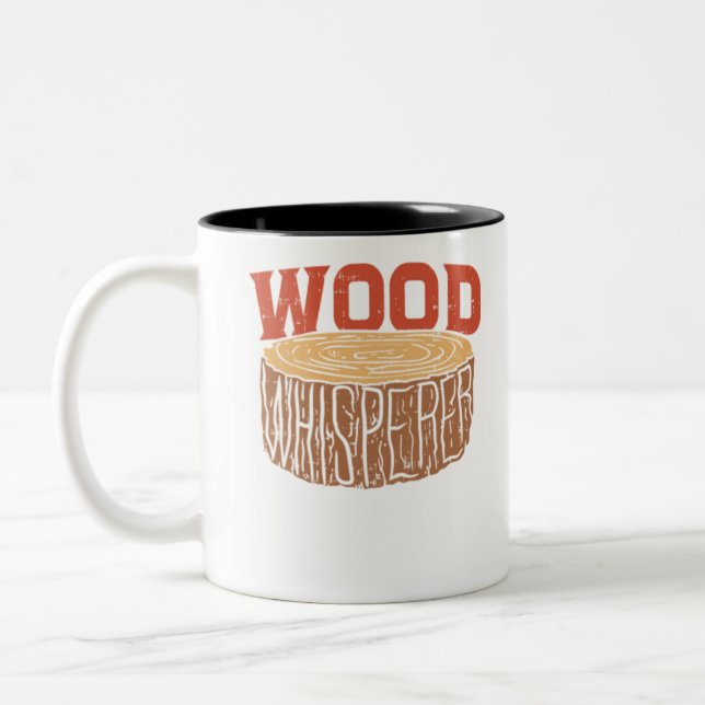 Carpenter Wood Whisperer Gift Två-Tonad Mugg (Vänster)