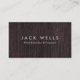 Carpenter Wood Worker Refinisher Mörk Wood Grain Visitkort