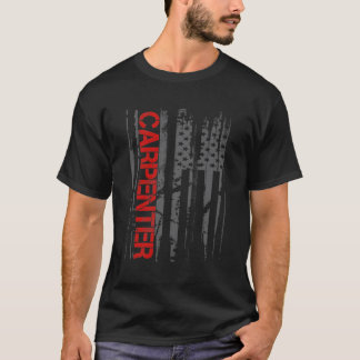 Carpenter Woodwork Patriotic American Flagga T Shirt