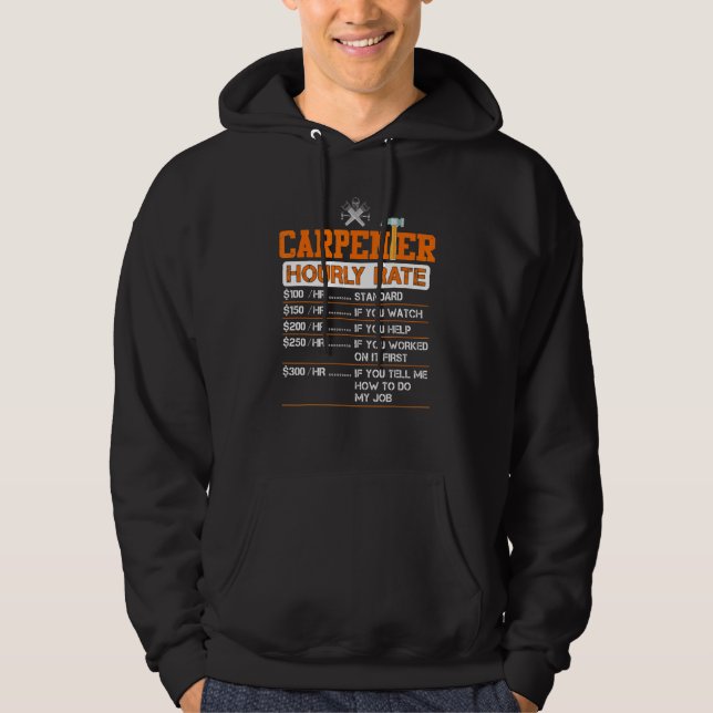 Carpenter Woodworkers Cabinetmaker Timly Labor Råt Hoodie (Framsida)