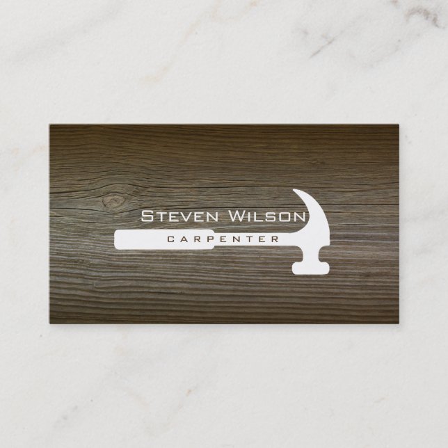 Carpenter Woodworkers Professionell Verktyg Wood Visitkort (Framsida)