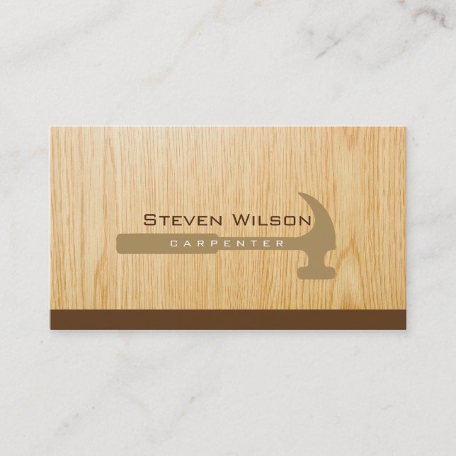 Carpenter Woodworkers Professionell Verktyg Wood Visitkort (Framsida)