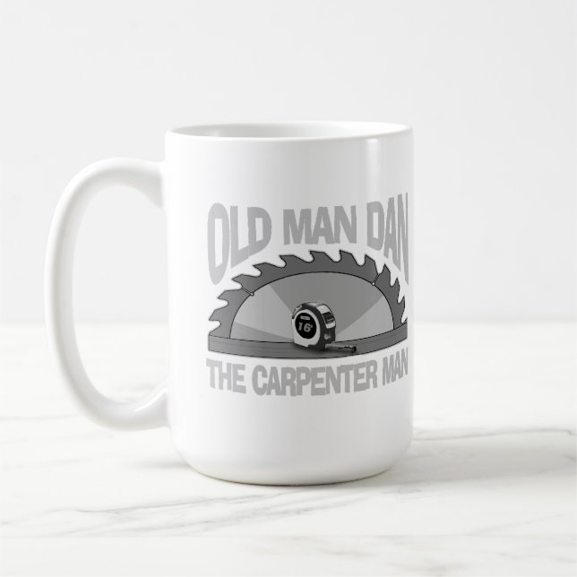 Carpenter Woodworking Old Man Dan Lumber Builder Kaffemugg (Vänster)