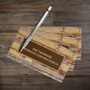 Carpenter Woodworking Wood Construction Company Visitkort