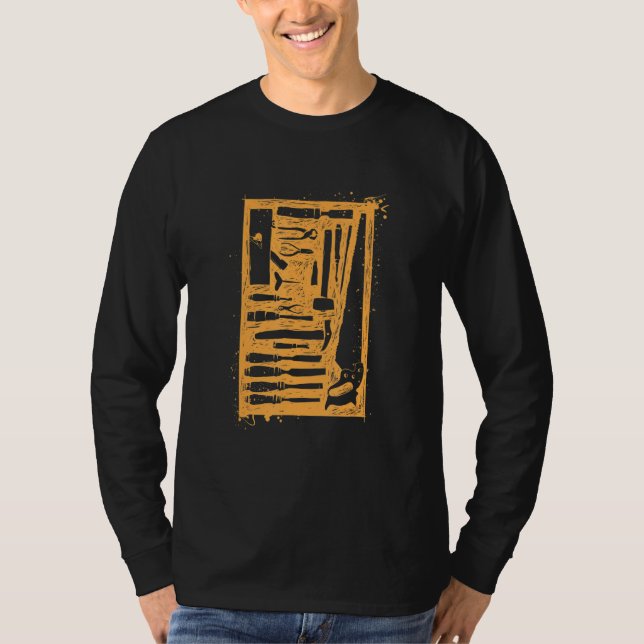 Carpentermen Pappa Woodworking T Shirt (Framsida)
