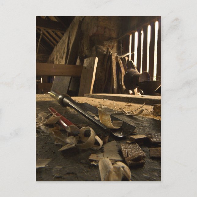 Carpenters Busy Workshop Postcard Vykort (Framsida)