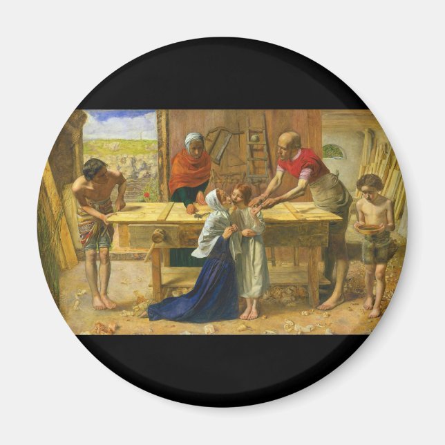 Carpenter's Shop av John Everett Millais Magnet (Framsidan)