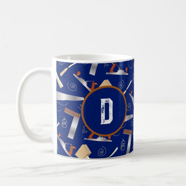Carpenter's Woodworking Verktyg Monogram Kaffemugg (Vänster)