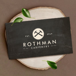 Carpentry Carpenter Hammer och Saw Construction Visitkort