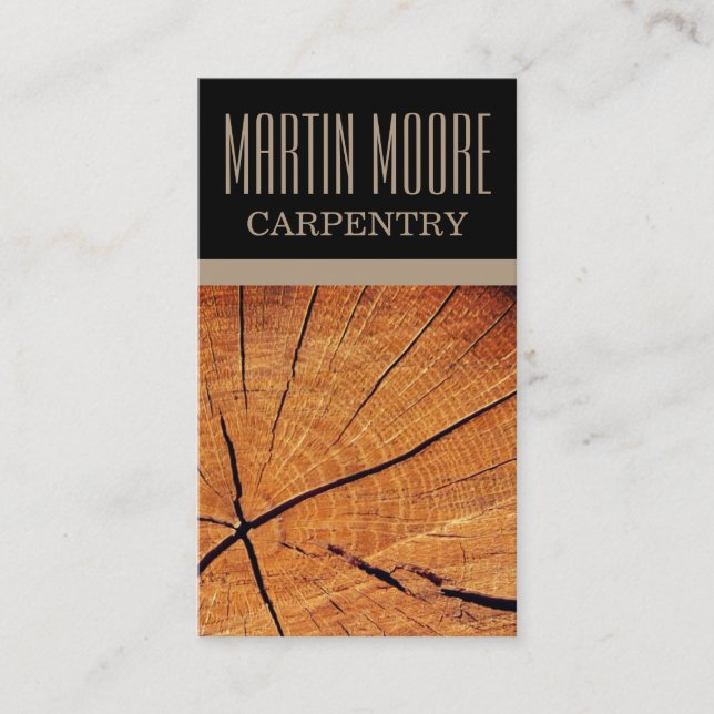 Carpentry faux wood struktur yta visitkort (Framsida)